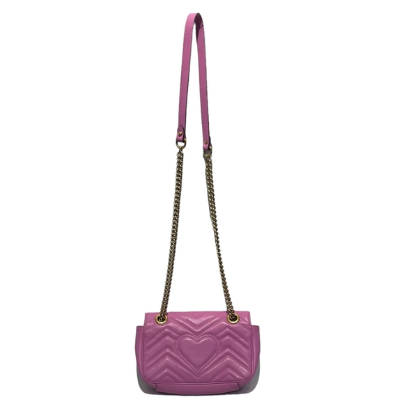 GUCCI/Cross Body Bag/Leather/PNK/Small GG Marmont Matelasse - Picture 2 of 15
